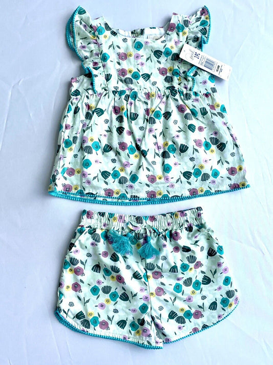 Peek Matissi 2 Pc Top And Shorts. Pom Pom Detail 18-24 M Retail $44 Price $30
