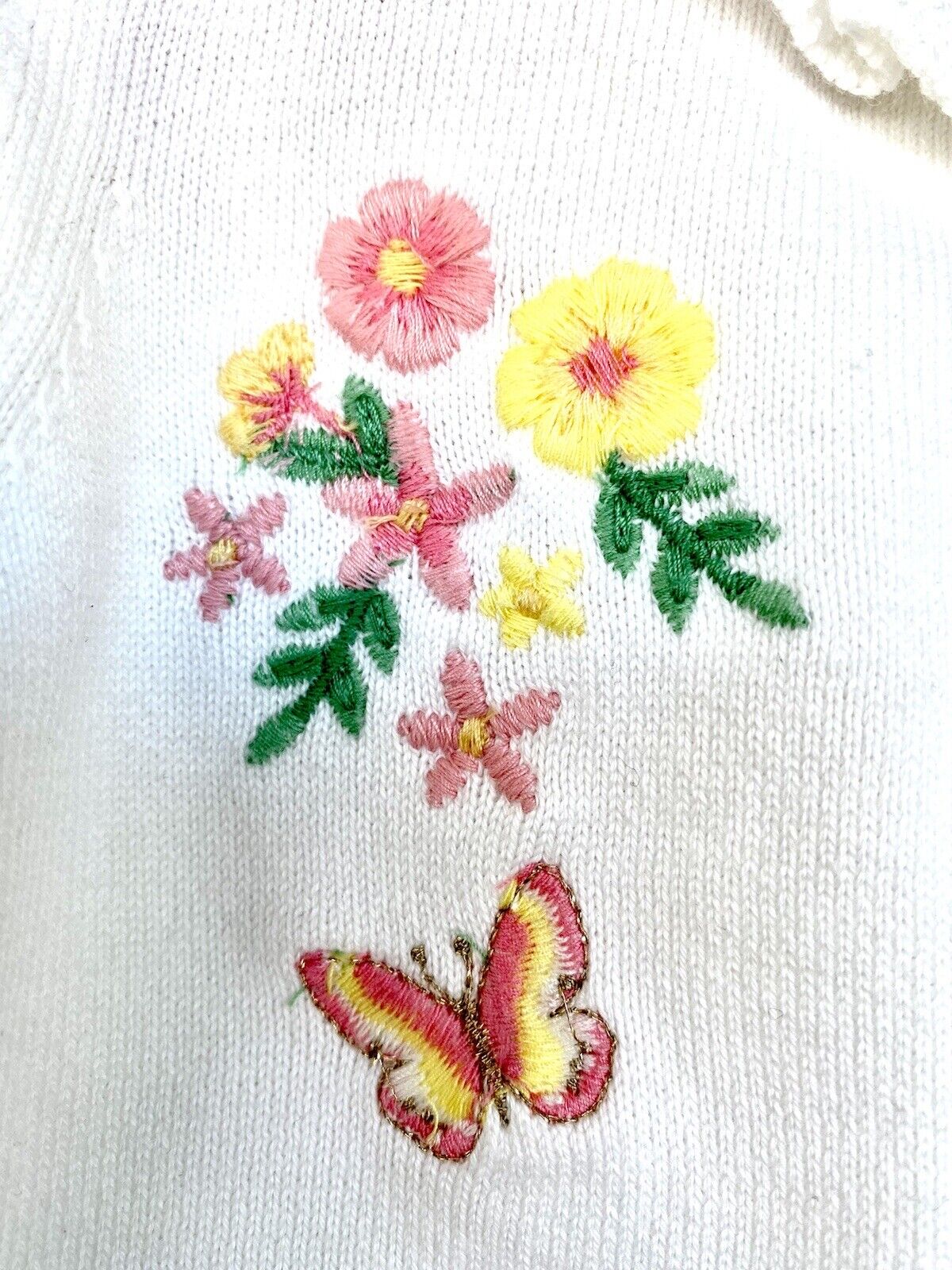 Monsoon London Ivory Embroidered Cardigan 0-3M Price $35 Soft 100% Cotton