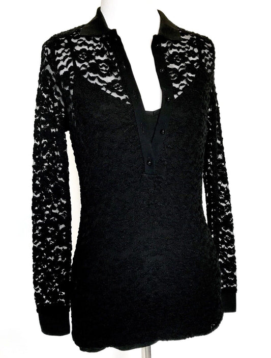 Carolina Herrera Black Lace Top. NWT Retail $325 Price $149 Size XS