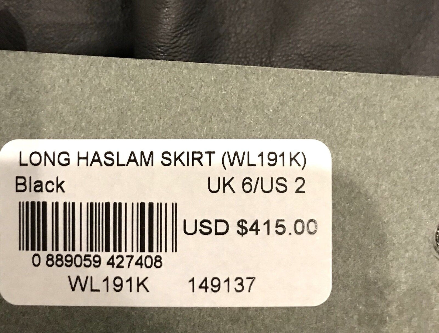 AllSaints Long Haslam Soft Leather Skirt NWT Size 2 Retails $415 Price $185 NWT