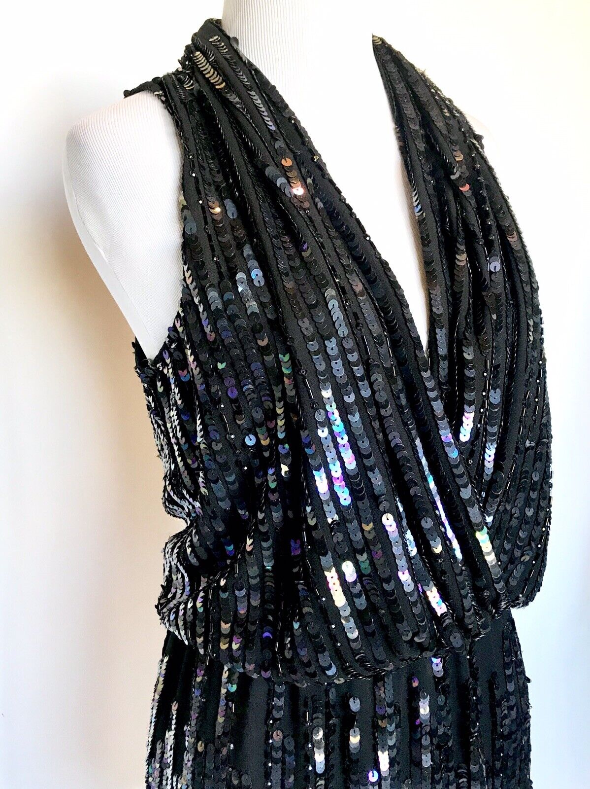 Parker Black Prom Party Sequined Cocktail Dress XS Retails 495 Price $128 NWT