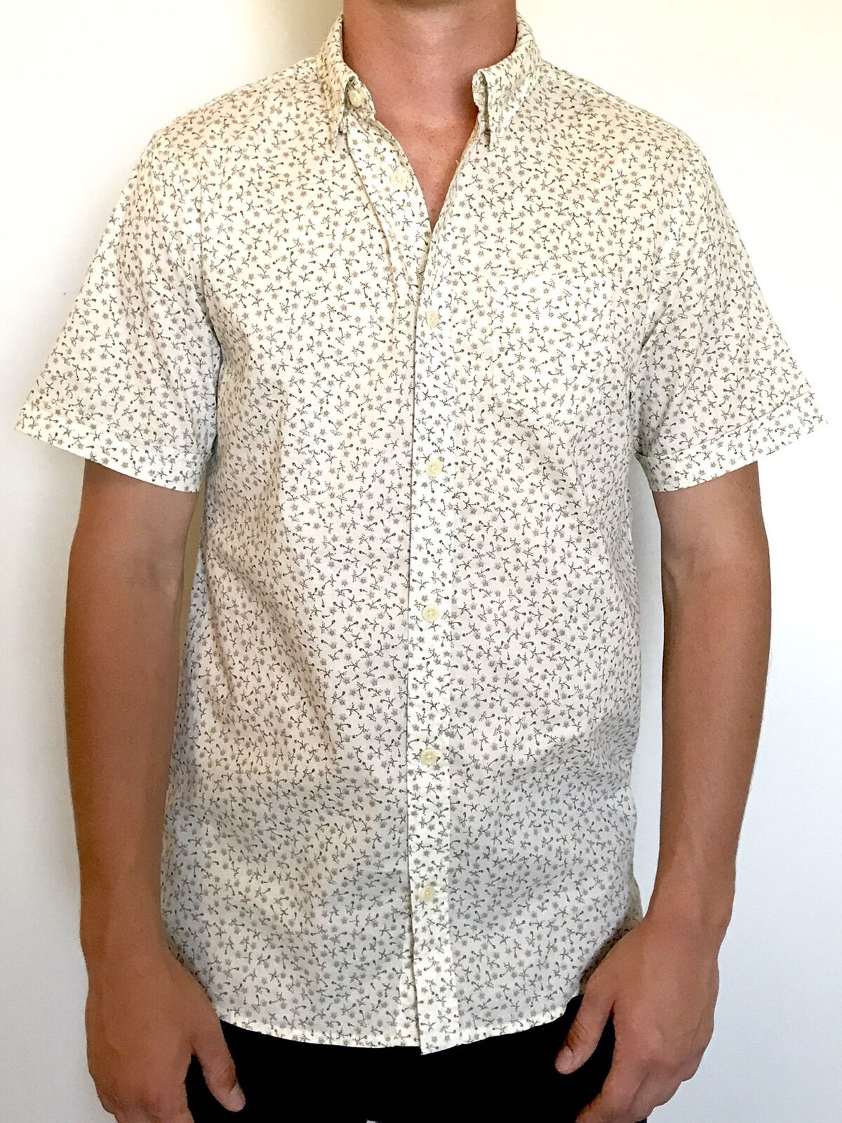 AllSaints Avoca Short Sleeve Ecru Shirt.Retail $140 NWT Price $65 All Saints XS