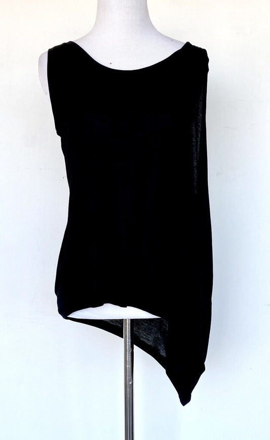 AllSaints Black Loft Mod Vest Tee Retails $65 Price $49 Size S Asymmetrical