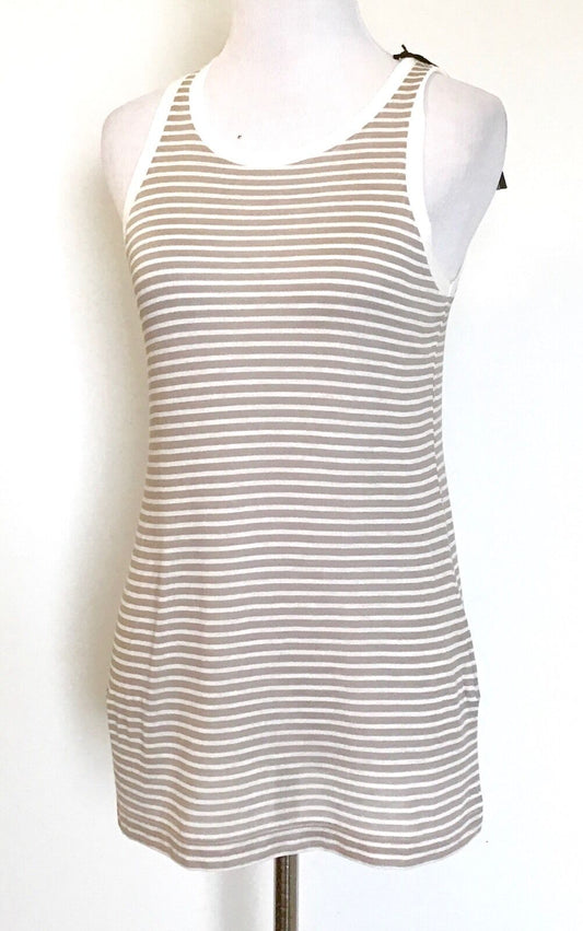 AllSaints Taupe & Cream Evis Bar Vest Top NWT Retail $50 Price $32 All Saints S