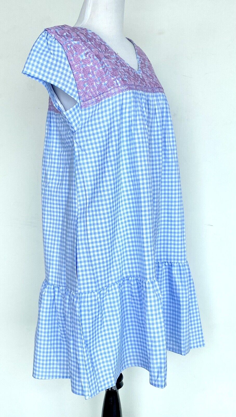 NWT J Marie embroidered blue Gingham Dress size XS Retail $114 Price $65 Blue