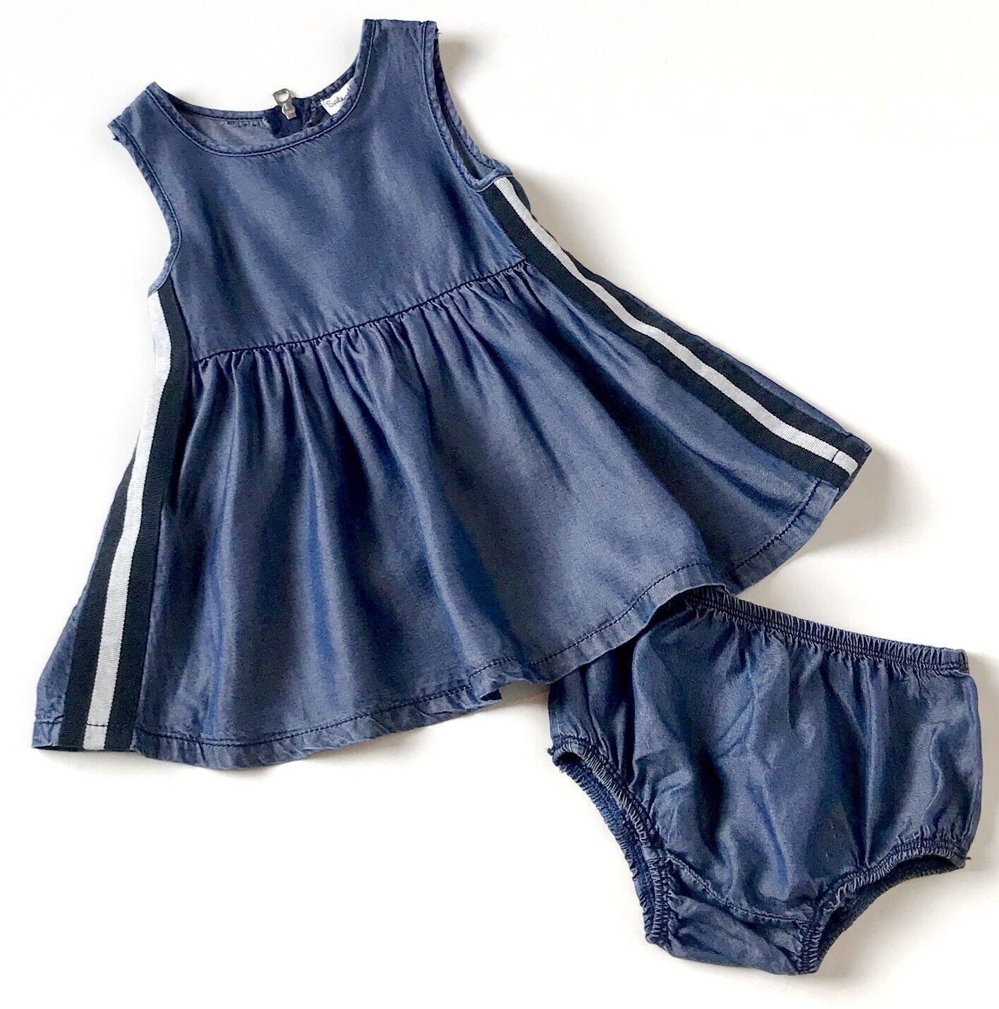 Splendid Soft Tencel Denim Dress & Panties. Retail $40 Price $26 NWT 6-12 Months