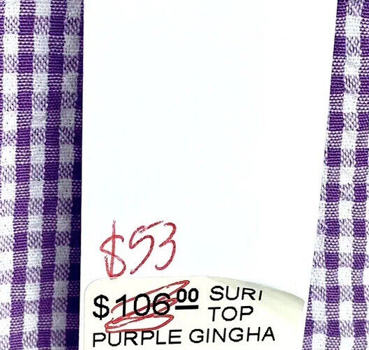 J Marie embroidered Suri Gingham Top size S Retail $106 Price $53 Seersucker