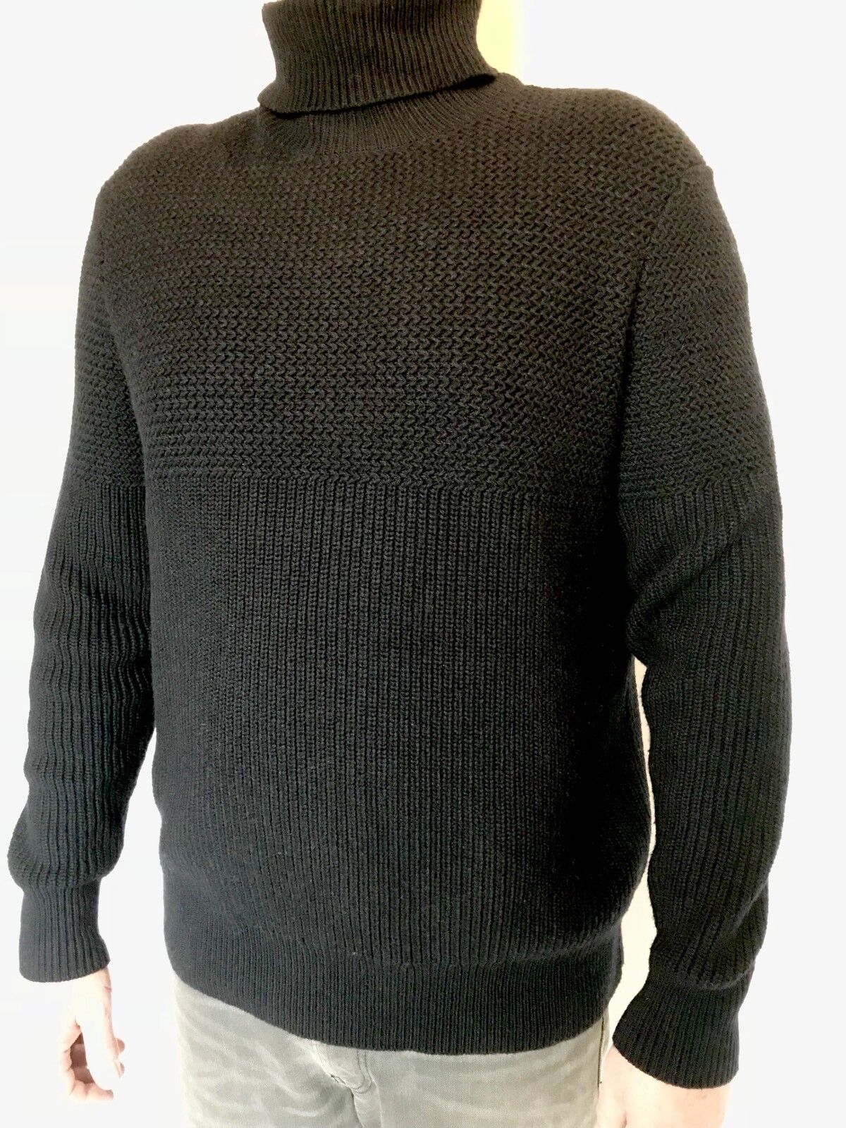 AllSaints Karnett Ink Navy Roll Neck Sweater Retails $178 NWT Price $78  L