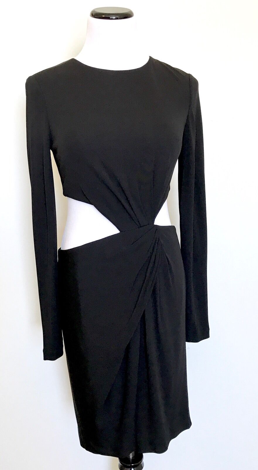 Rachel Zoe Black Shay Draped  Dress. CutoutsZip Back. Retail $345 Price $149 (6)