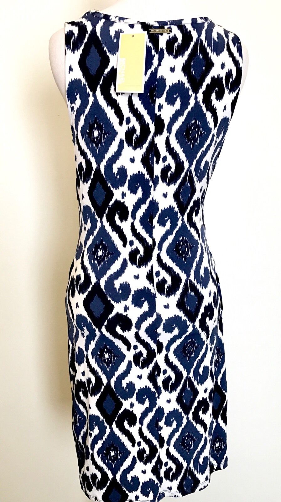 Michael Kors Blue And White Side Drape Dress. NWT Retail $130 Price $66 Size XS