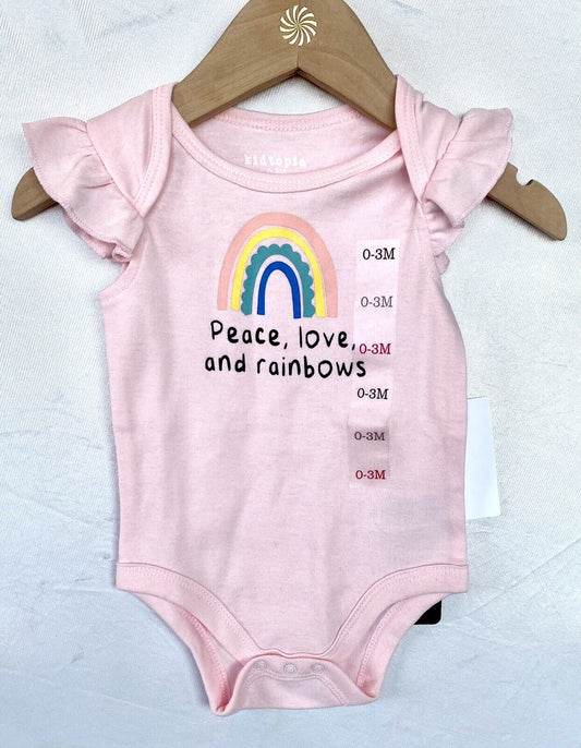 Kidtopia pink ruffle sleeve rainbow Body Vest Price $9.50 0-3 Months