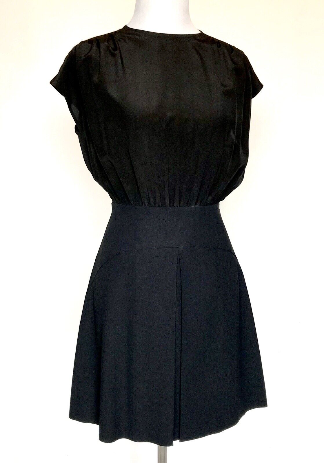 Miu Miu Black Silk Top Black Dress NWT Size IT 38 US 2 NEW Price $843