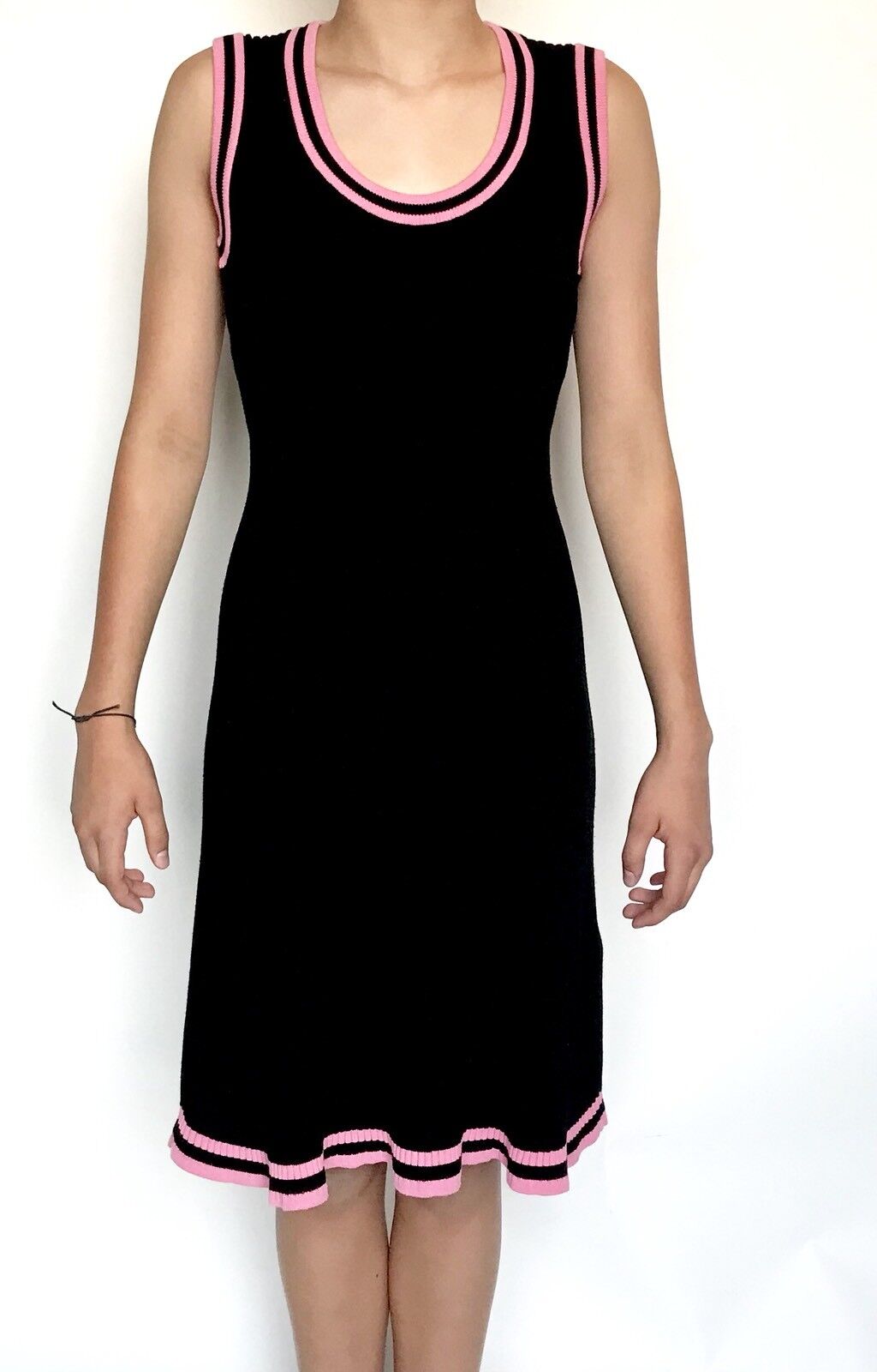 Dsquared Black & Pink Knit Scoop Neck Dress. Retails $815. NWT Price $395