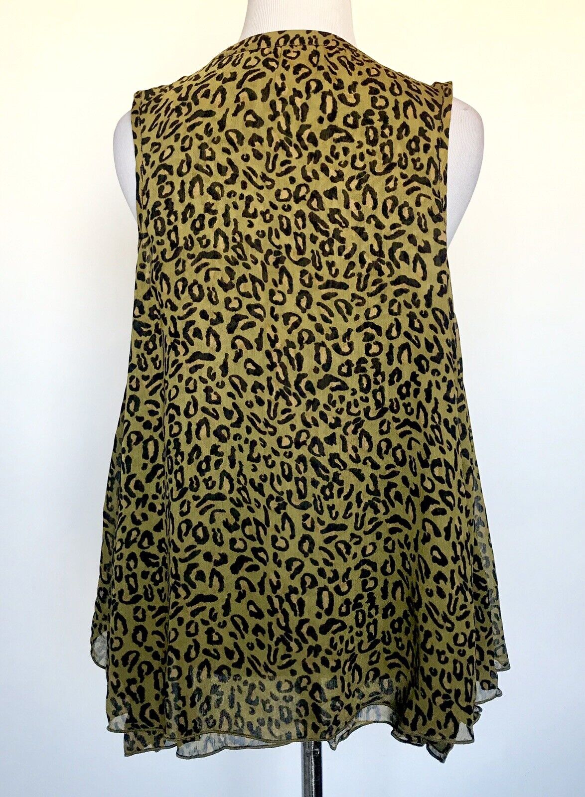 Scotch & Soda Green Animal Print Embroidered Top Blouse XS Retail $125 Price $56