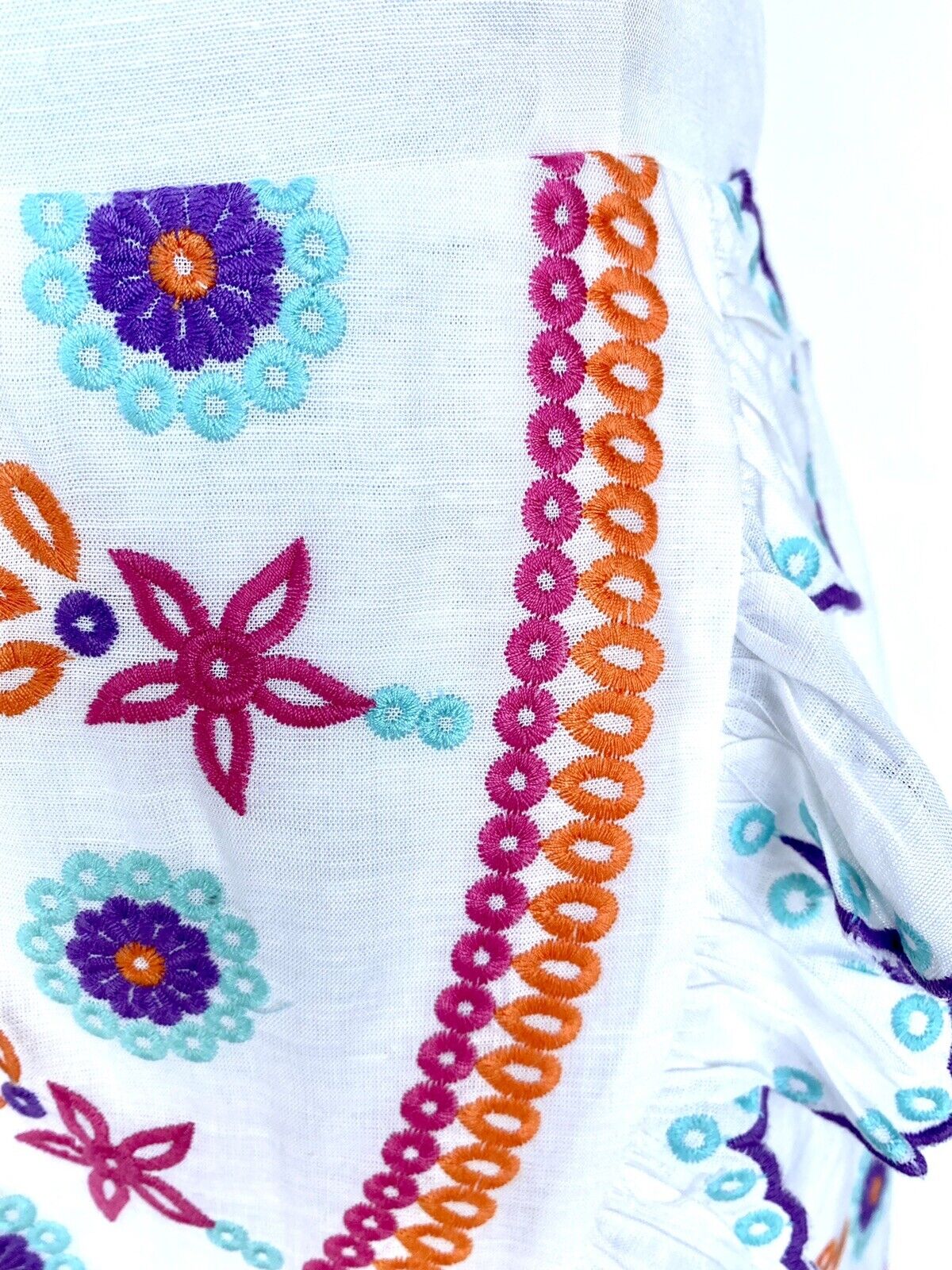 J Marie White embroidered  Mila Dress size S Retail $88 Price $49 NWT