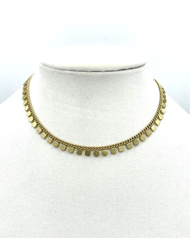 J Crew Circle Square Charm Necklace Retails $32.50 Price $25 NWT