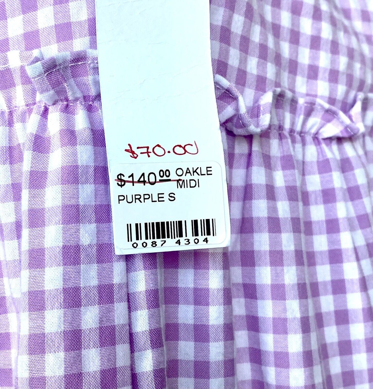 J Marie embroidered Oakley MIDI Dress size S Retail $140 Price $70 Gingham