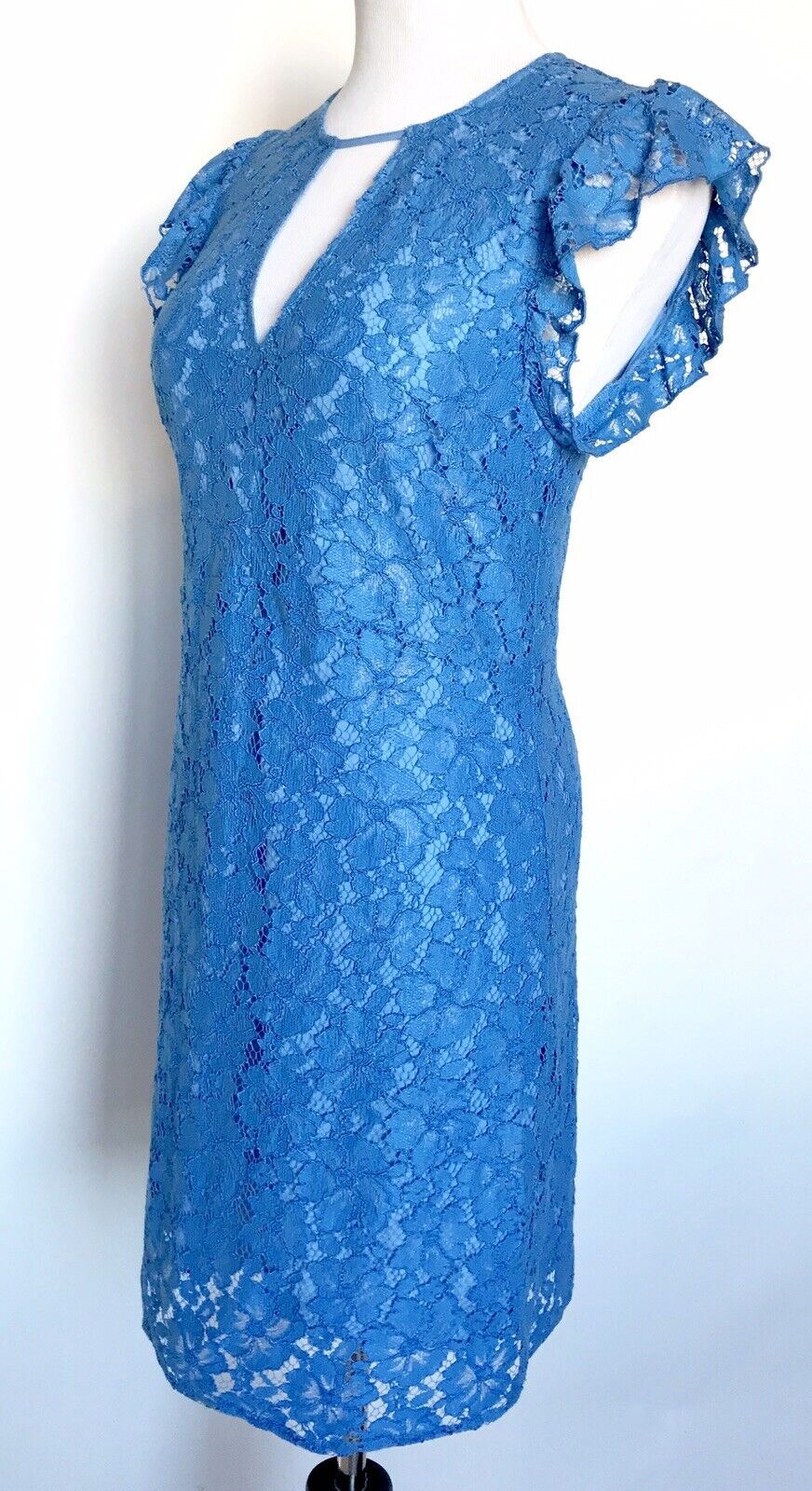 Charles Henry Blue Lace Keyhole Neck Dress. Retails $108 Price $49 NWT Medium P