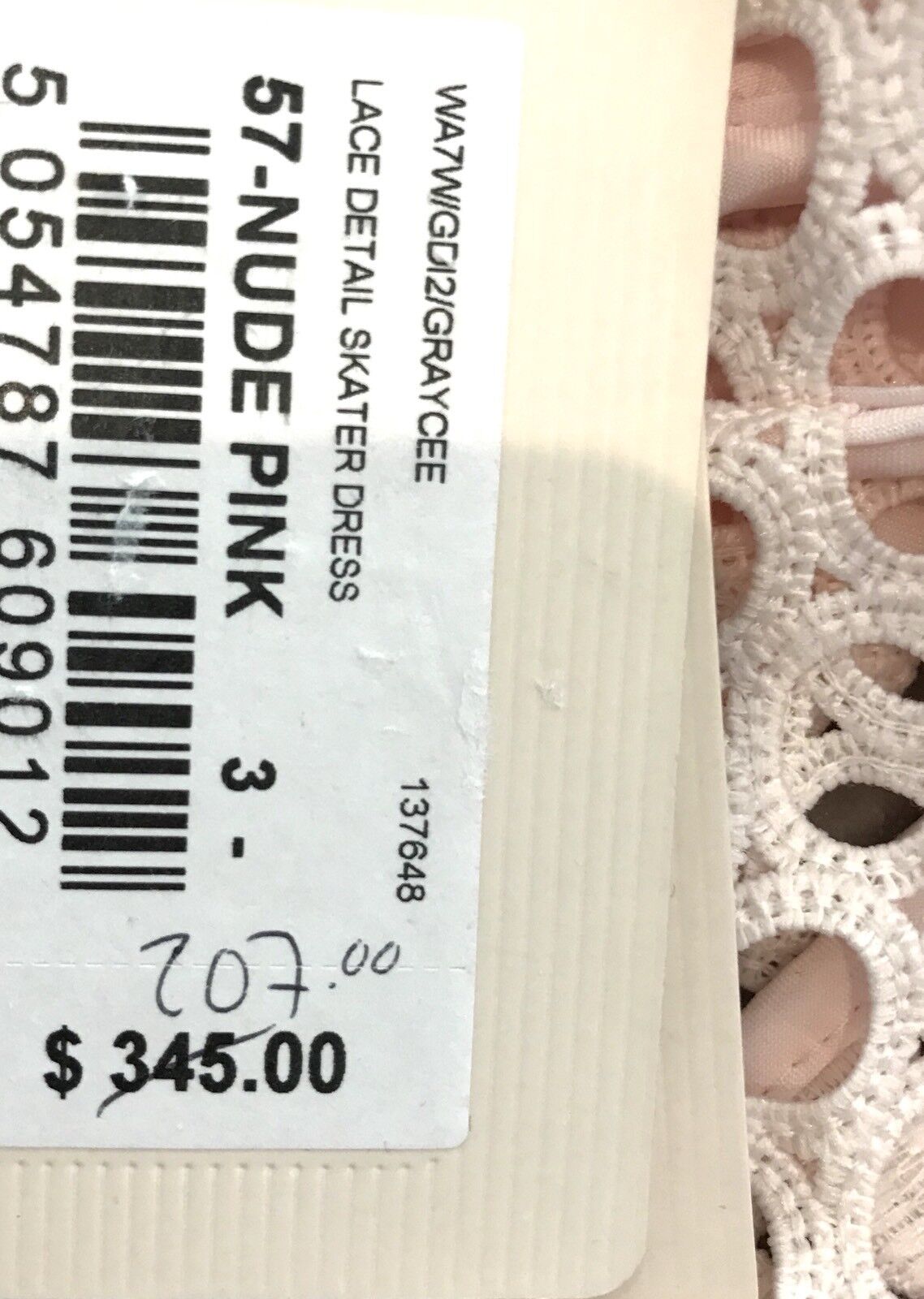 Ted Baker Nude Pink Lace Skater Dress Size 8 Retail $345 Price $207 NWT