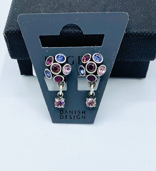 Pilgrim Jewelry Swarovski Crystal Sterling silver Plated Clip In Earrings $13