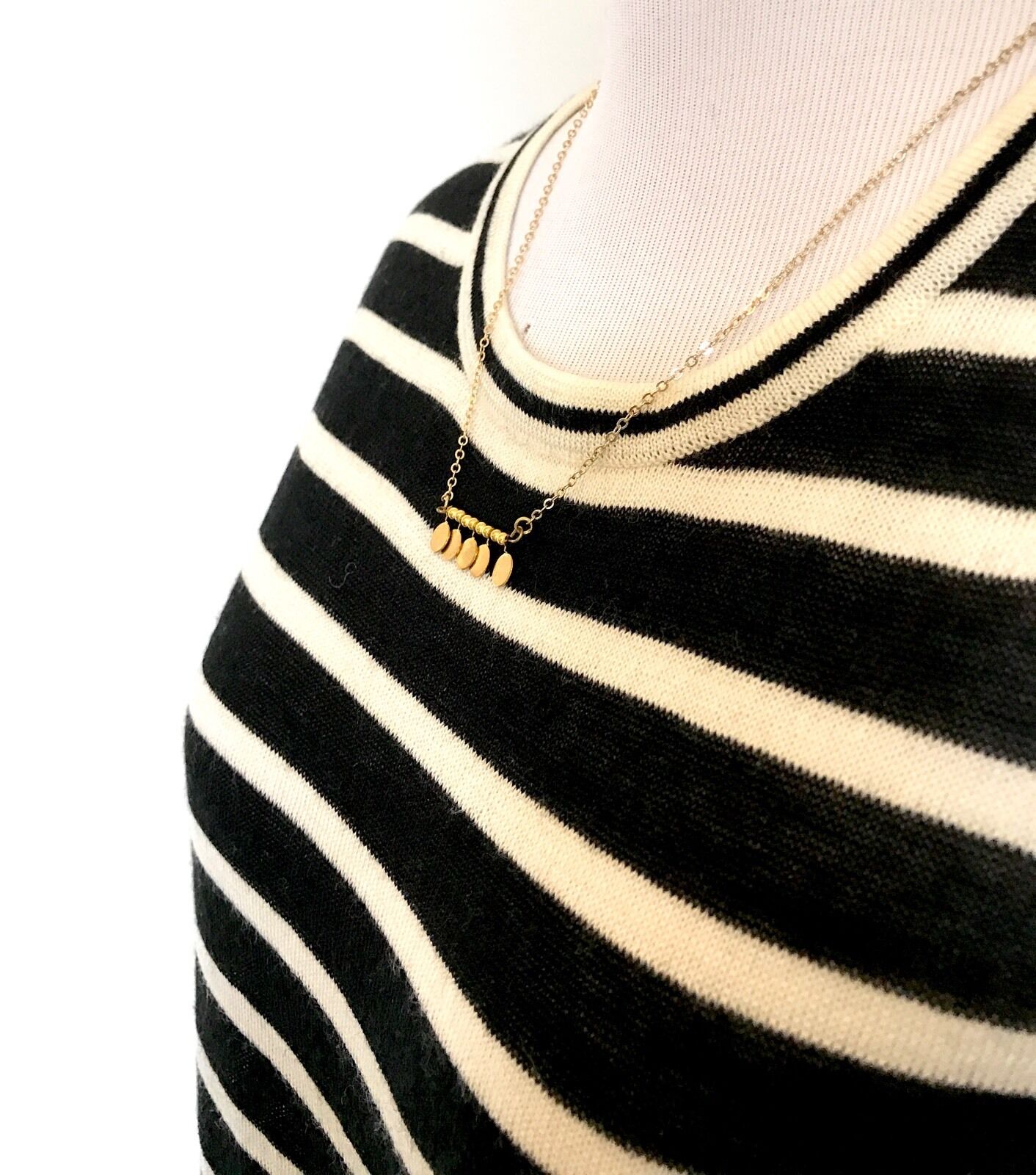 Scotch & Soda Black Stripe Sweater & Necklace  NWT Retail $109 Price $50 Sz XS