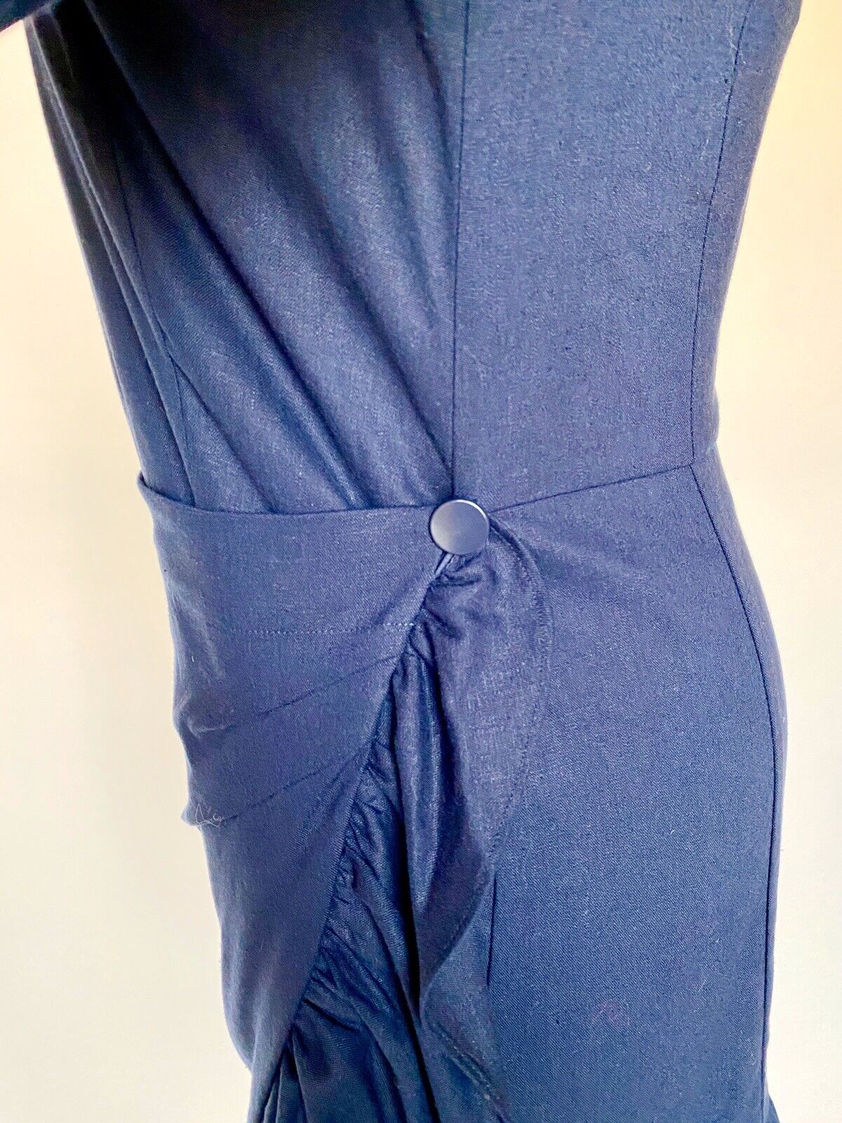 Le Gali Ruffle Wrap Front Linen Mix Dress Size S Retail $139 Price $38 NWT