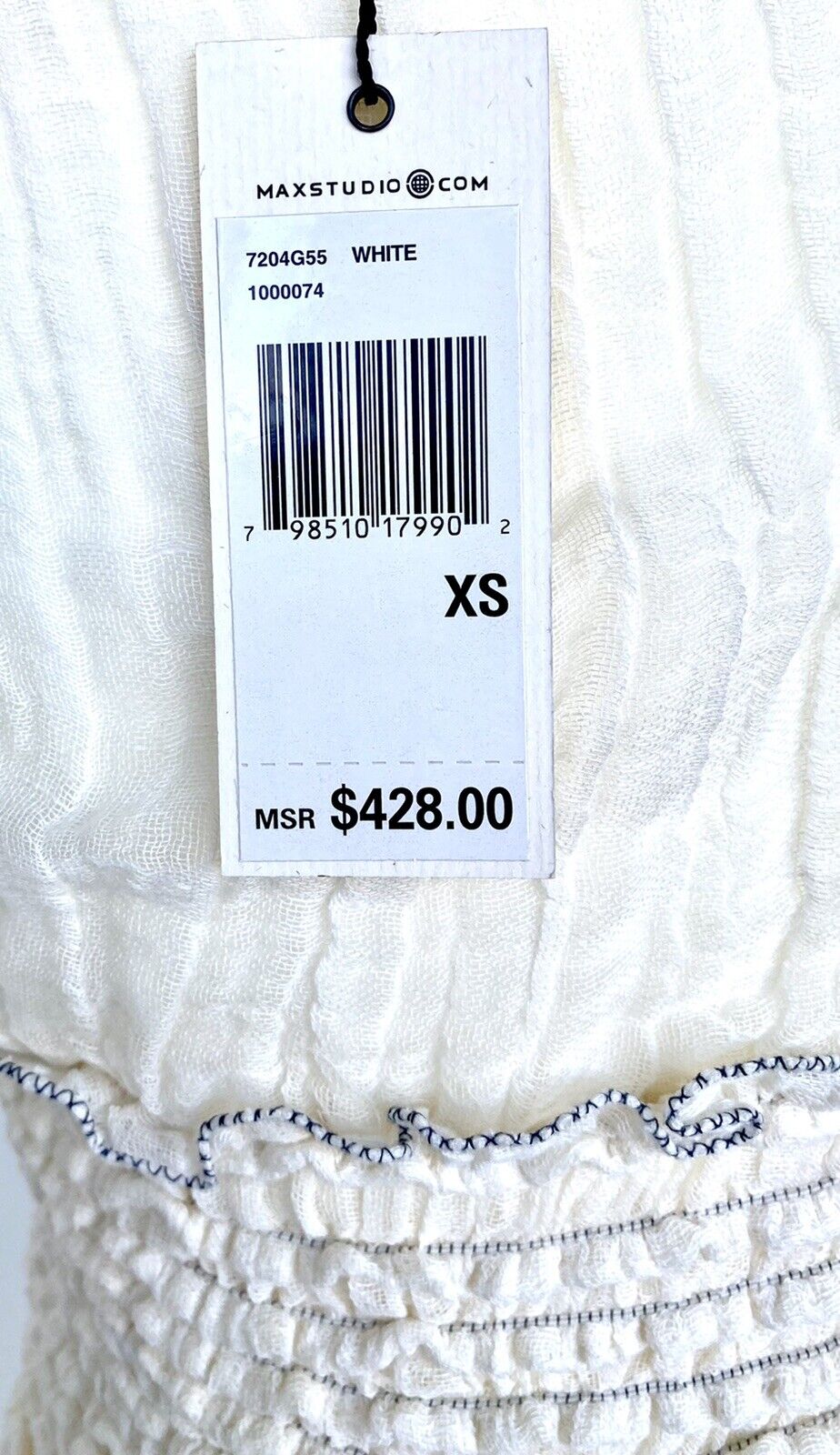 Leon max Max Studio linen smocked dress Retail $428 Price $142 XS