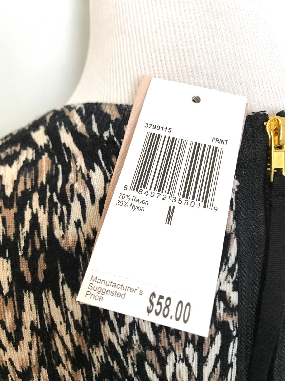 Philosophy Tan Cream Black Sweater. Zip Back NWT Size M Retail $58 Price $29
