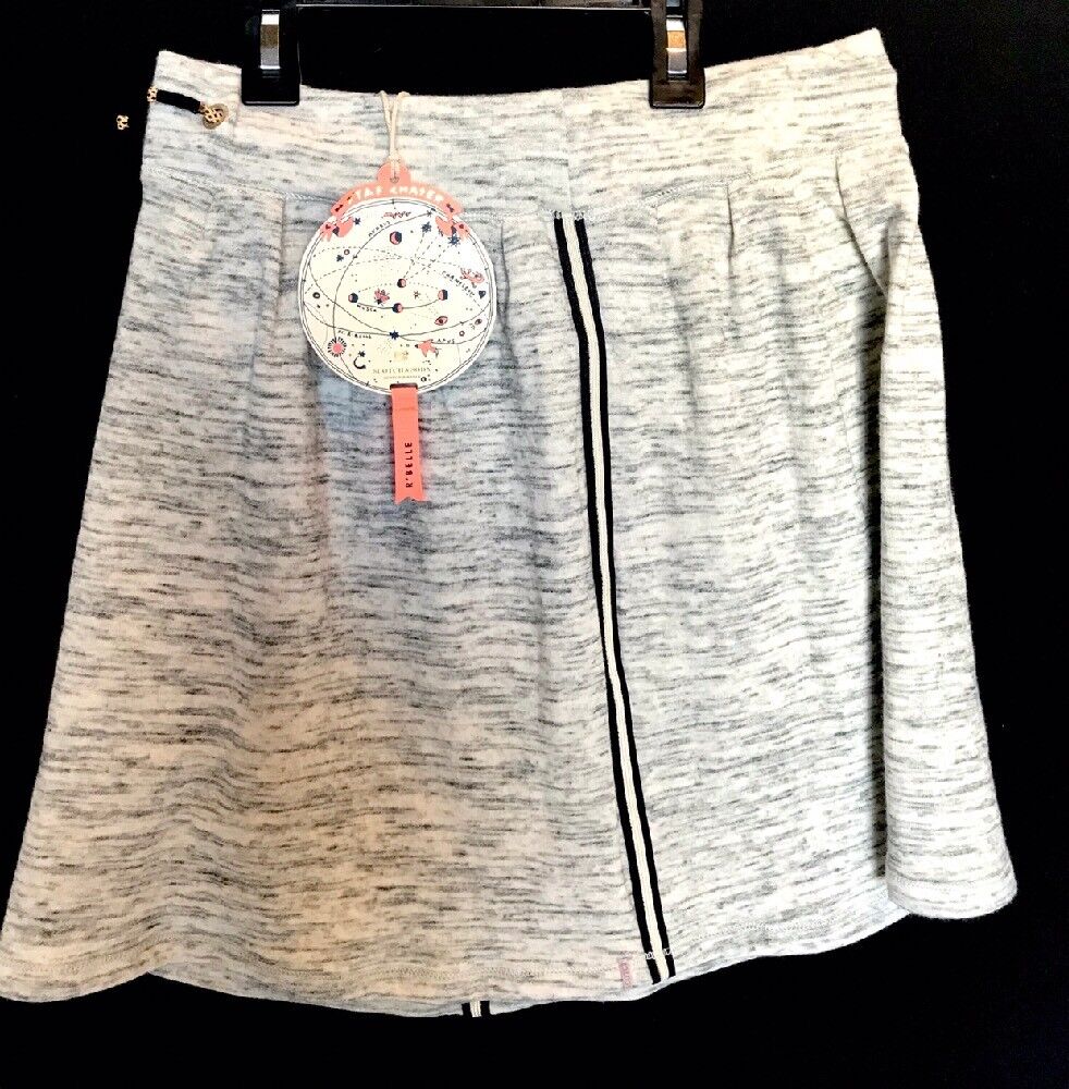 Scotch R'Belle Soft Gray & Cream  Short Skirt NWT Age 14 Price $29