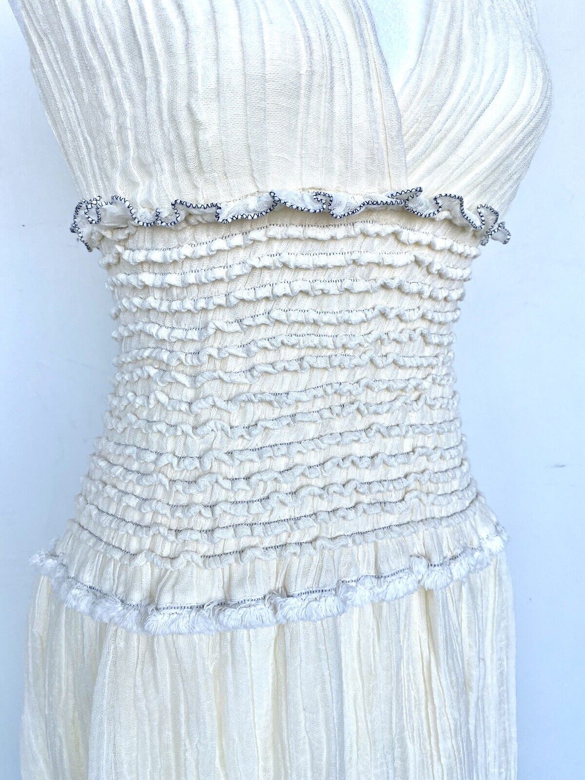 Leon max Max Studio linen smocked dress Retail $428 Price $142 XS