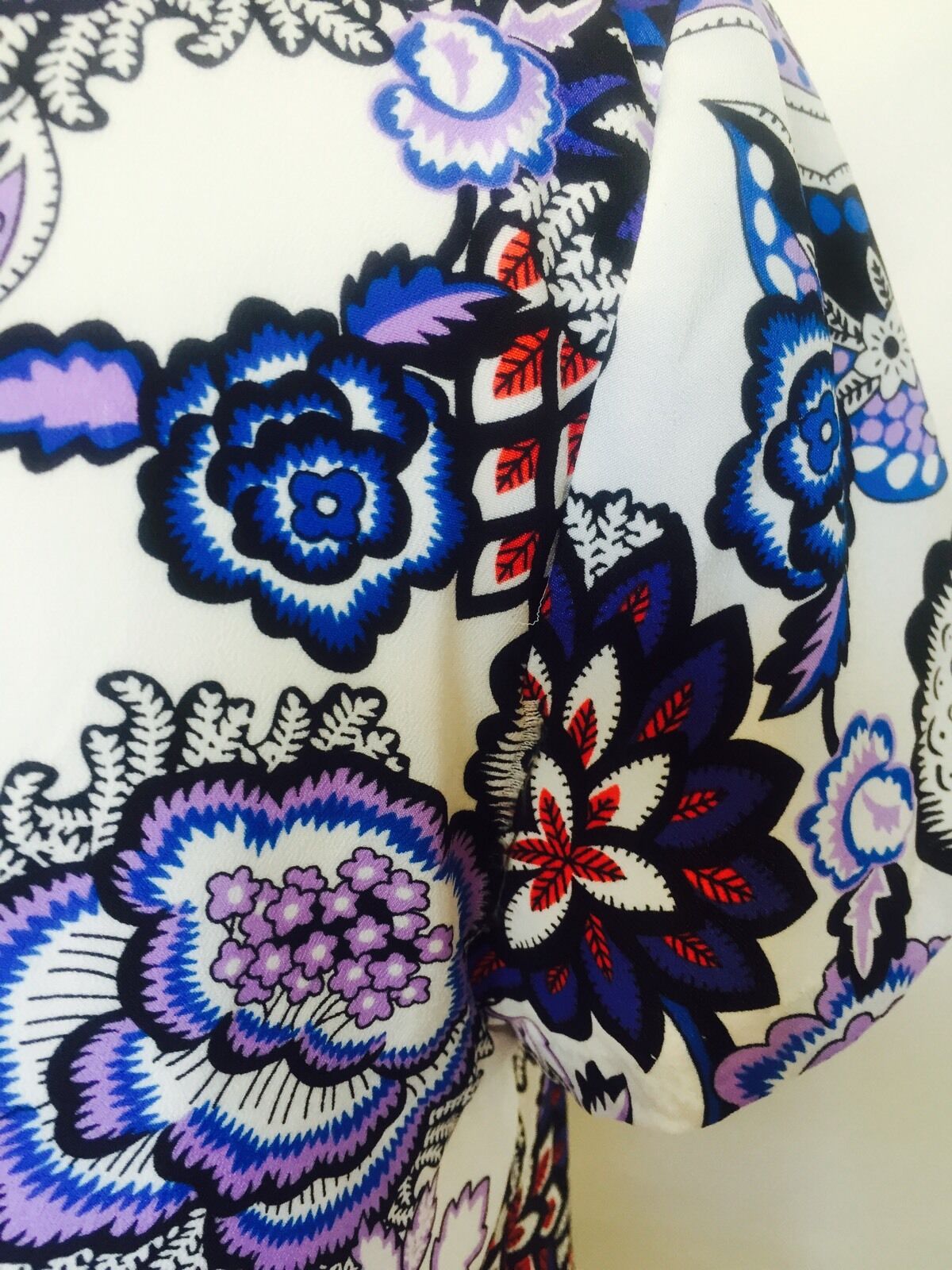 Betsey Johnson Flowered Print Blue & Red Dress Size 2 NWT Retail $148 Price $58