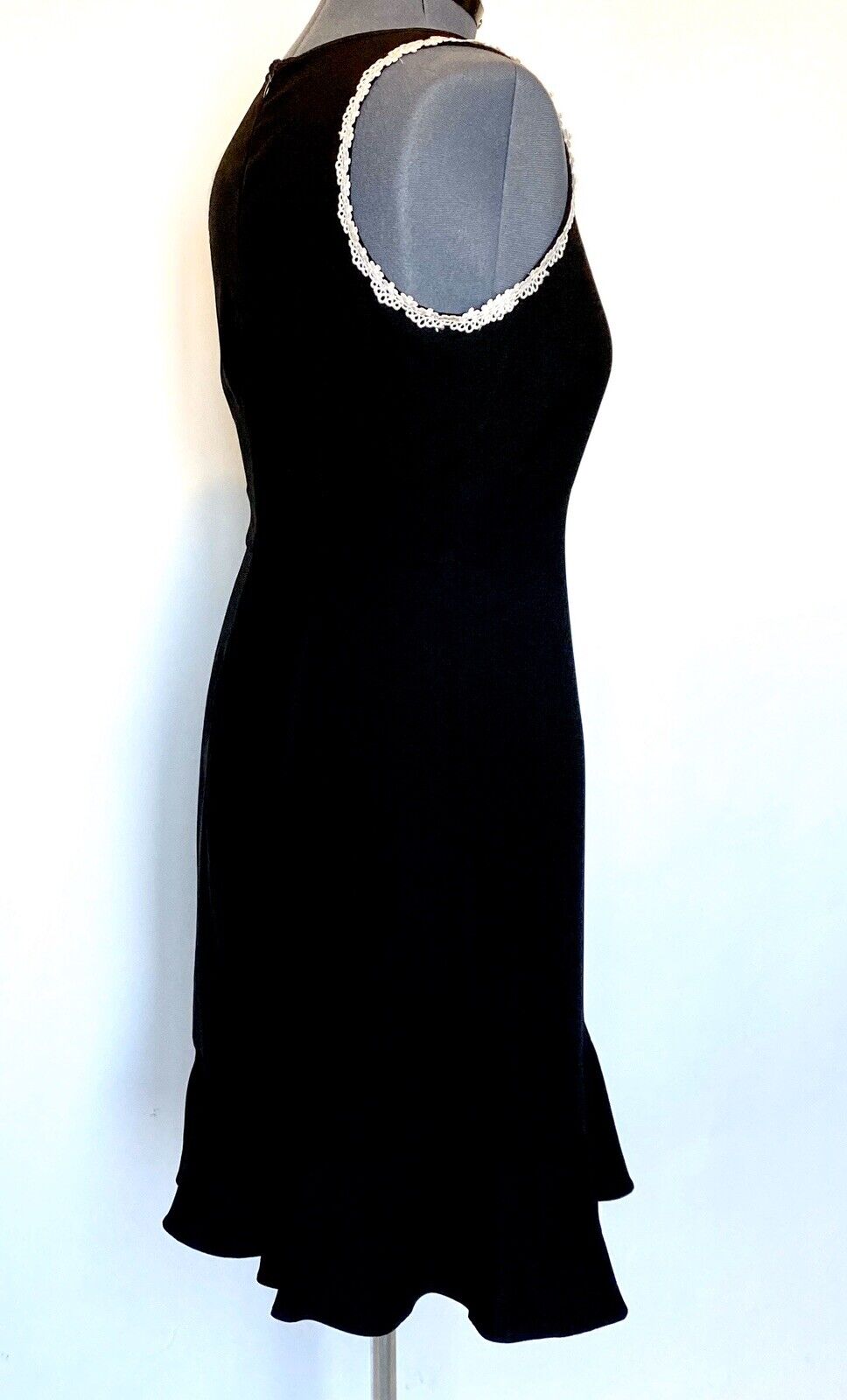 Nanette Lepore Black Ruffle Skirt Dress NWT Size 10 Retail $119 Price $59