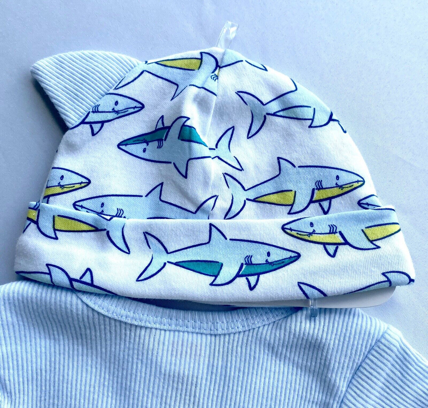 chickpea 3 Pc Set Sharks Retail $24 Price $19 0-3 Months NWT Body Hat Shorts