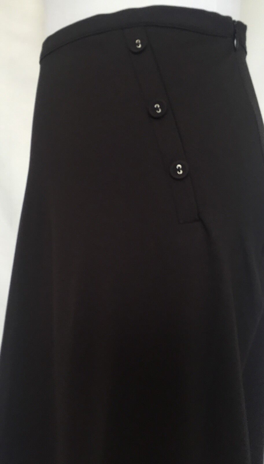 Titis Clothing Vintage Style Black  A Line Skirt Moustache Detail  Size M $19