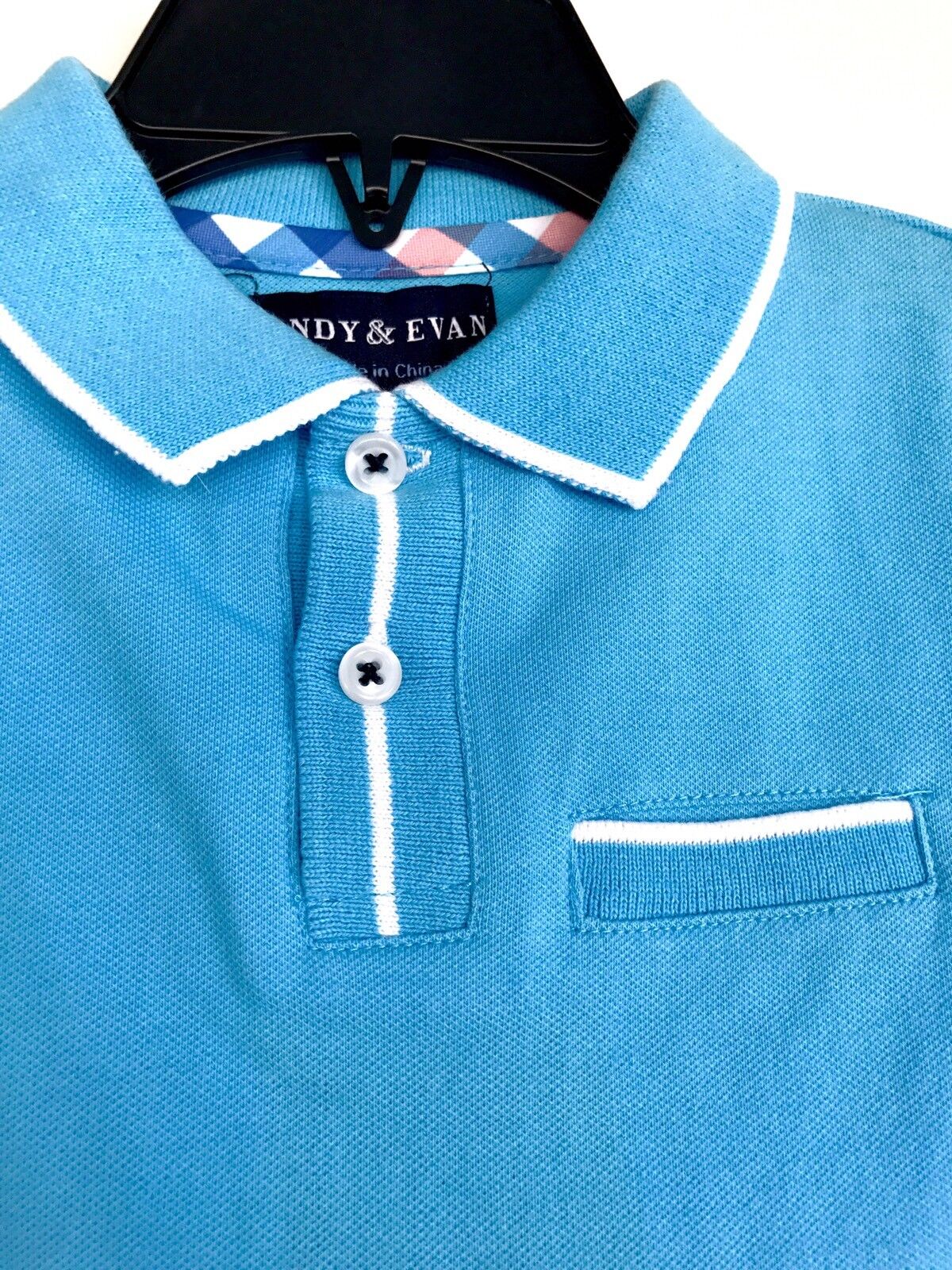 Andy & Evan Baby Polo Shirt. Blue & White 12-18 Months Retail $36 Price $17