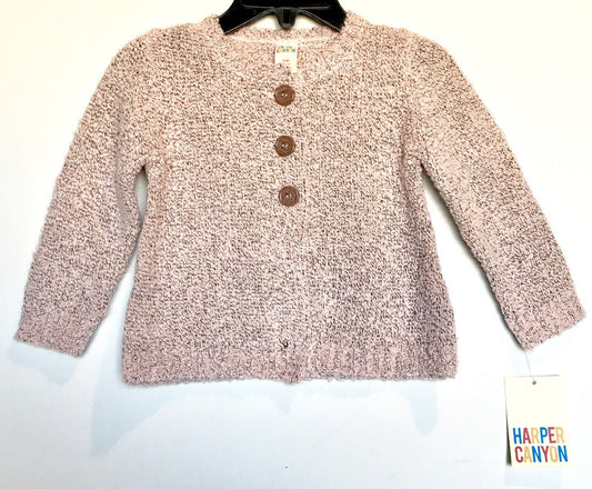 NEW Harper Canyon Soft Teture Pink & Gray Fleck Cardigan 12 Months NWT Price $15