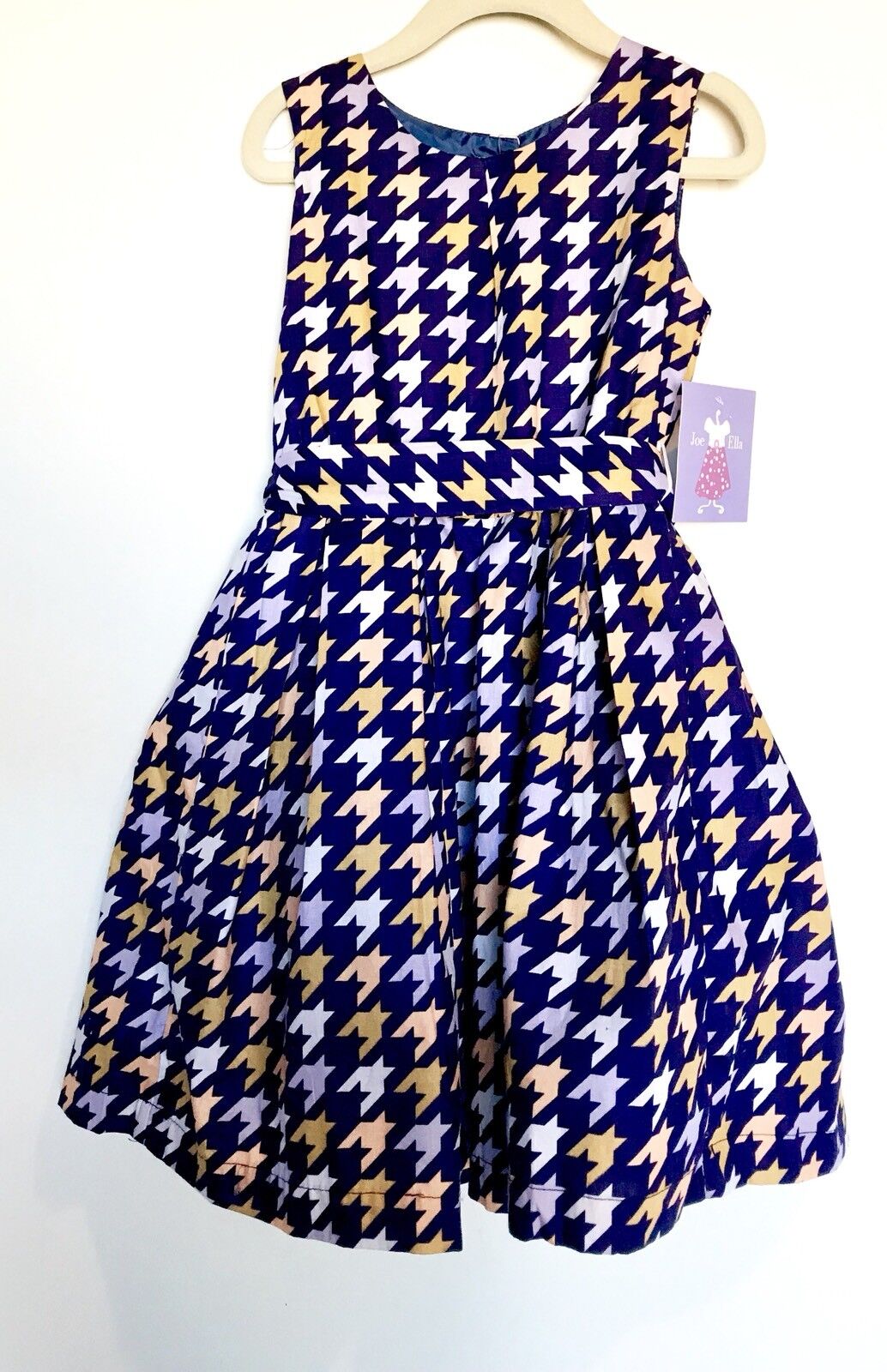 Joe Ella Houndstooth Full Skirted Dress Age 5 NWT Retails $76 Price $36