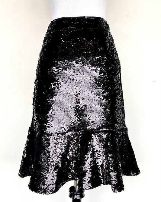 Hutch Black Sequin Skirt Retails $155 Price $89 Size 10 RuffleNWT Anthropologie