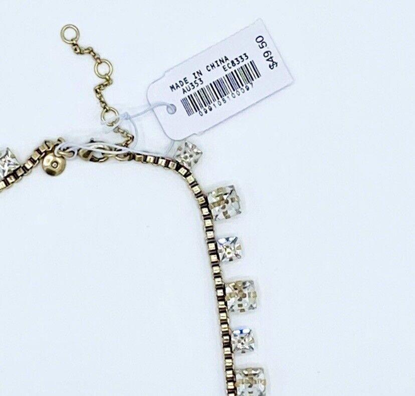 J Crew Deco Square Crystal Statement Necklace. Retails $49.50 Price $33 NWT
