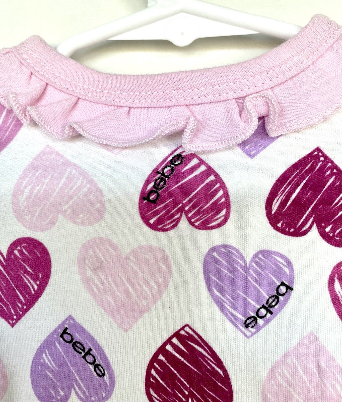 Bebe baby Ruffle Footie and headband heart 3-6 month Retail $29.50 price $19.50