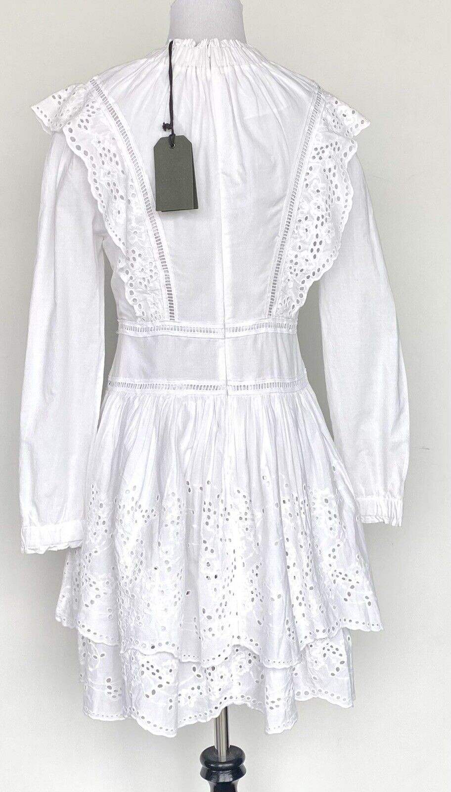 Allsaints Aislyn Broiderie Eyelet White Dress NWT Size 2 Retail $290 Price $158