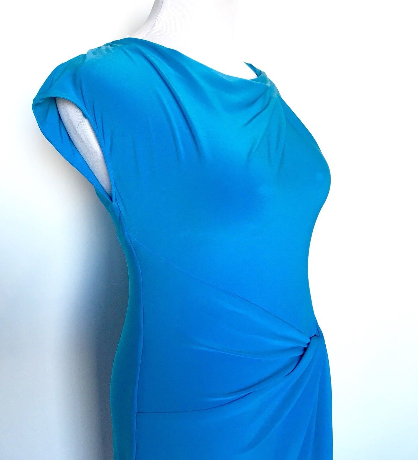 Anne Klein Blue Stretch Knot Twist Dress. Size 4 Retails $119 Price $53 NWT