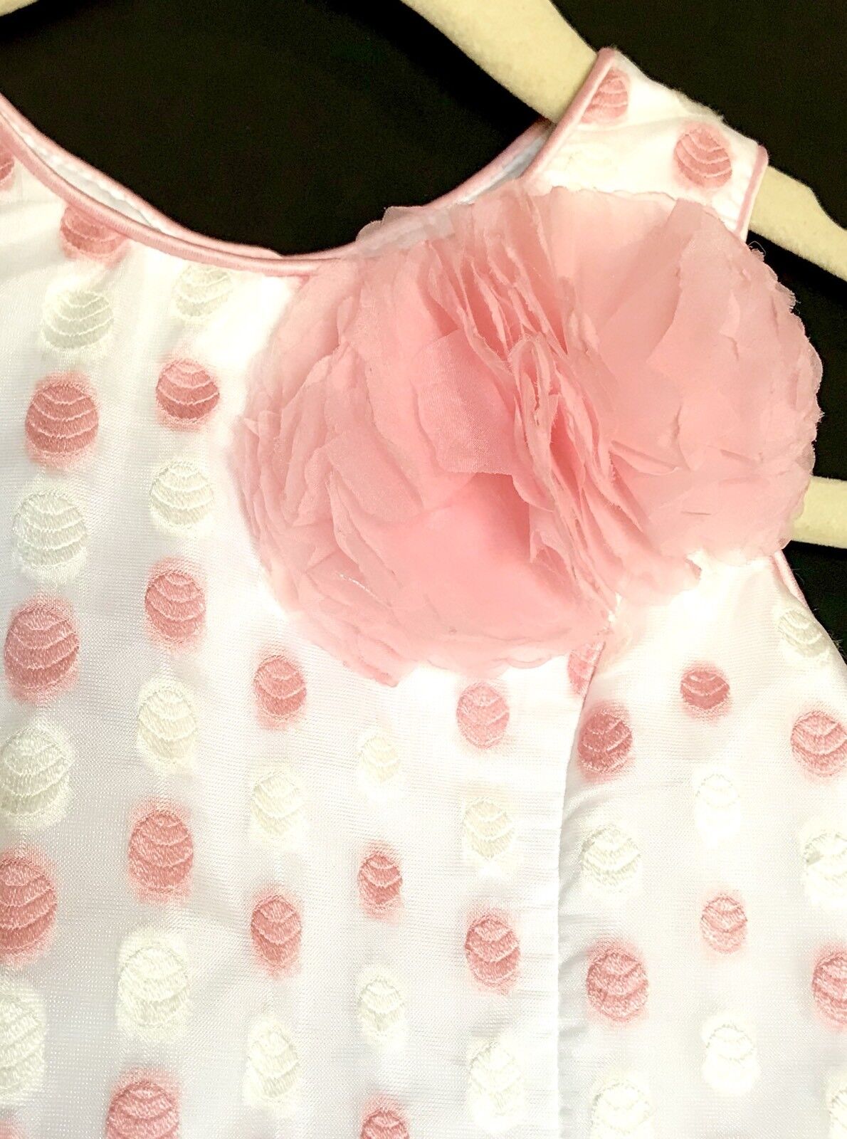 Pippa & Julie Pink & White Spot Stitch Dress. Retail $68 Price $29 2T NWT