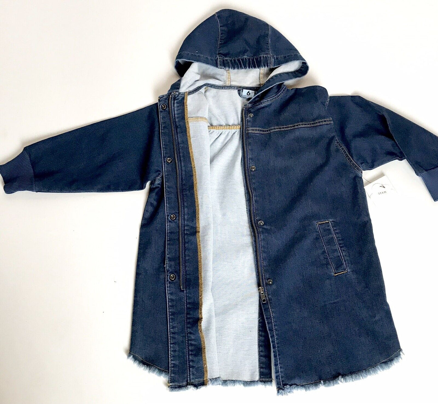 Stem Girls Denim Hooded Parka Age 6 Retails $49 Price $29 NWT