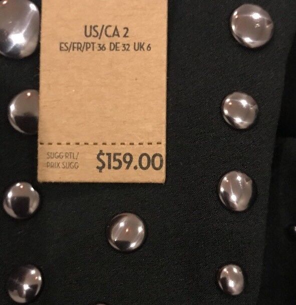 Rachel Roy Black Embellished Stud Dress . NWT Retails $159 Price $69 Size 2