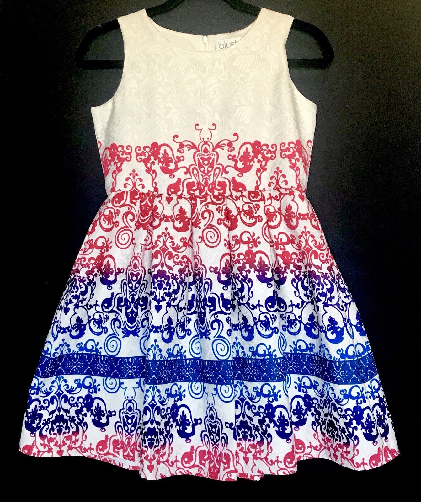 Blush White Damask Fabric Dress. Age 14 Retails $69 Price $25 NWT