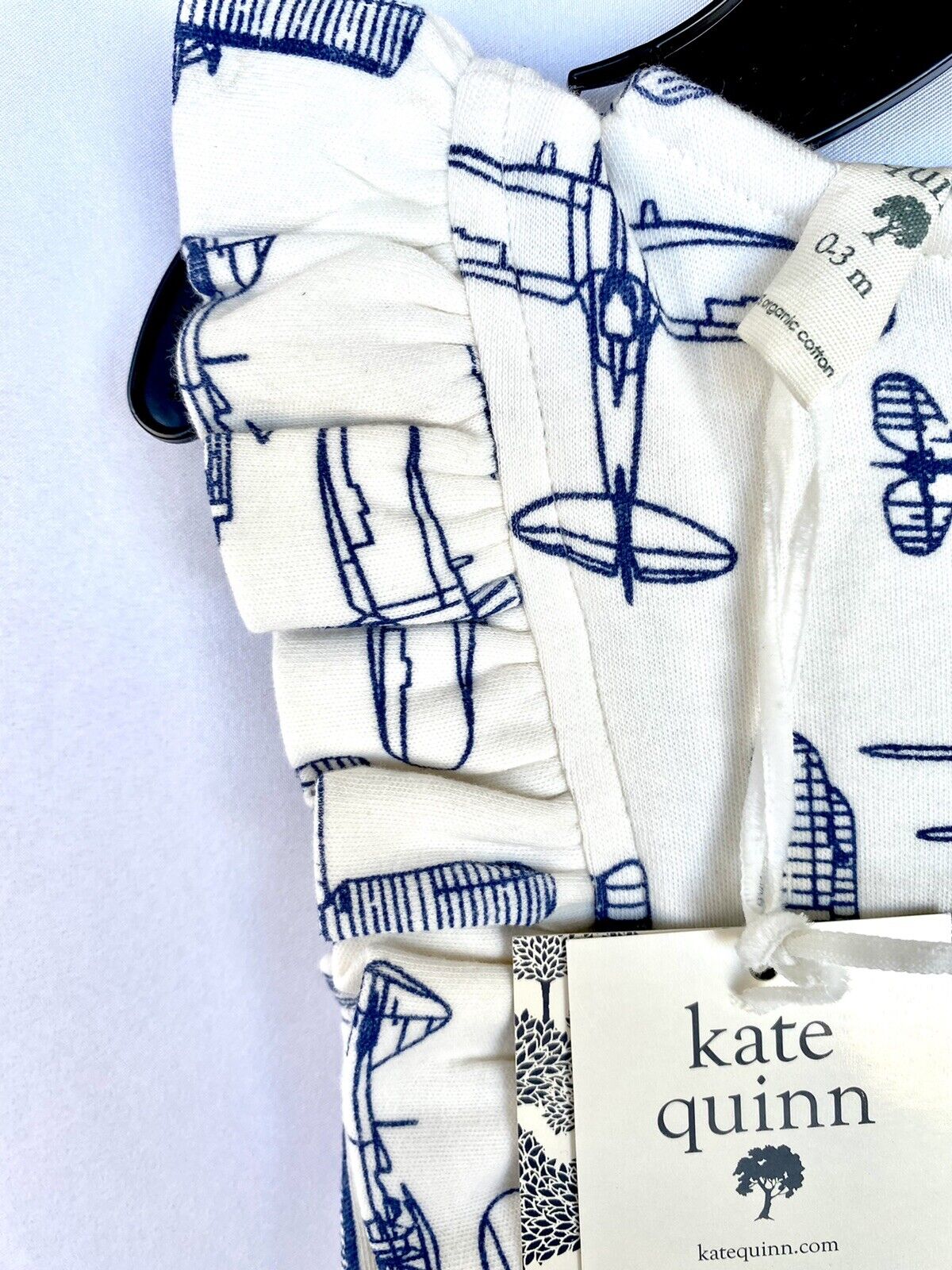 Kate Quinn 100% Organic Cotton Ruffle Romper Price $32 0-3 M Vintage Planes