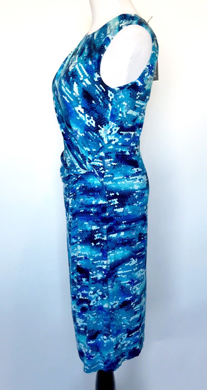 Nic + Zoe Surf Spray Blue Stretch Dress. NWT Size S Retail $168 Price $64.97