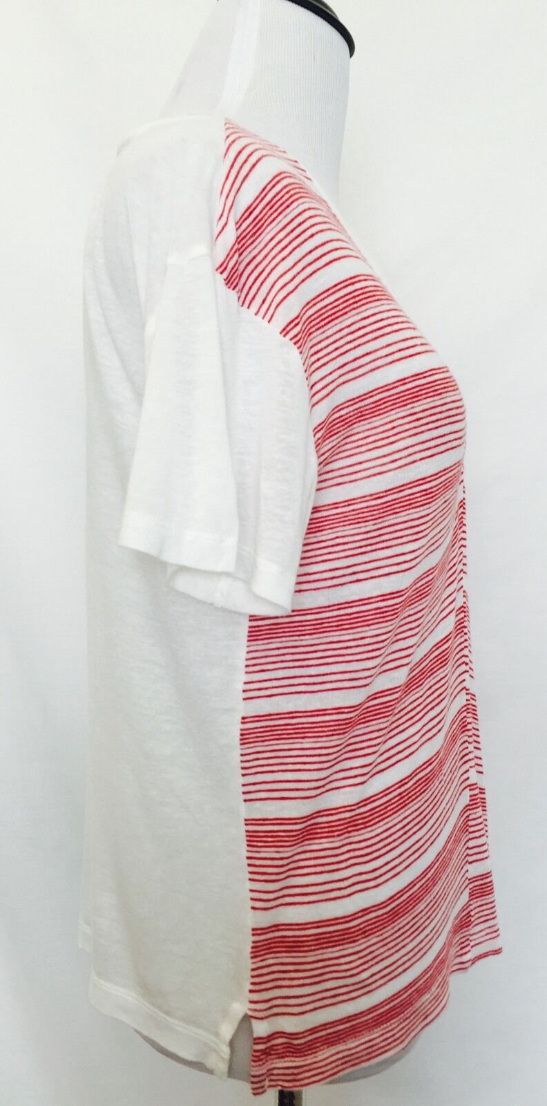 AllSaints Linen Mix Red Stripe Tee. NWT Retails $70 Price $32 Size XS All Saints