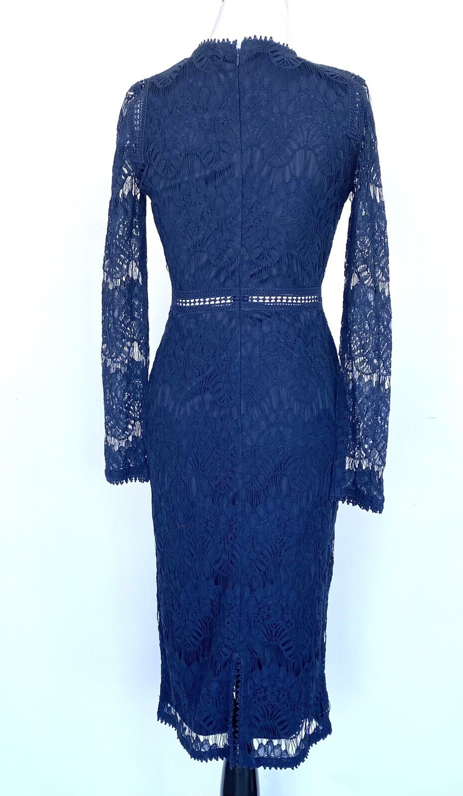 Aqua Soutache Lace Navy Cutout Party Dress. Size S Retails $78 Price $49 NWT
